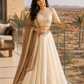 Ivory Embroidered Lehenga Set with Beige Border Dupatta