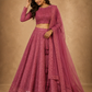 Mulberry Mauve Sequined Lehenga Set with Hand-Embellished Blouse and Soft Net Dupatta
