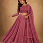 Mulberry Mauve Sequined Lehenga Set with Hand-Embellished Blouse and Soft Net Dupatta