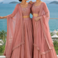 Dusty Rose Bridesmaid Lehenga Duo with Embellished Dupattas