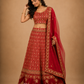 Crimson Heritage Bridal Lehenga Set with Mughal Monument Embroidery and Regal Zari Work