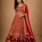 Crimson Heritage Bridal Lehenga Set with Mughal Monument Embroidery and Regal Zari Work