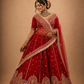 Royal Crimson Bridal Lehenga Set with Intricate Heritage Embroidery and Regal Dupatta