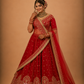 Royal Crimson Bridal Lehenga Set with Intricate Heritage Embroidery and Regal Dupatta