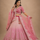 Blush Pink Heritage Bridal Lehenga Set with Intricate Silver Zardozi Embellished Elegance