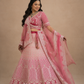 Blush Pink Heritage Bridal Lehenga Set with Intricate Silver Zardozi Embellished Elegance
