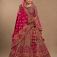 Royal Rani Pink Heritage Bridal Lehenga Set with Intricate Palace Motif Embroidery