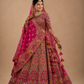 Royal Rani Pink Heritage Bridal Lehenga Set with Intricate Palace Motif Embroidery