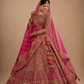 Royal Rani Pink Heritage Bridal Lehenga Set with Intricate Palace Motif Embroidery