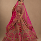 Royal Rani Pink Heritage Bridal Lehenga Set with Intricate Palace Motif Embroidery