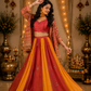 Rangila Saanjh Handcrafted Lehenga Set with Printed Jacket & Pleated Skirt