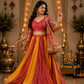 Rangila Saanjh Handcrafted Lehenga Set with Printed Jacket & Pleated Skirt