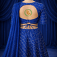 Royal Blue Sequin Embellished Lehenga Set with Criss-Cross Blouse