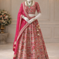 Rani Pink Heritage Storywork Bridal Lehenga with Embroidered Dupatta