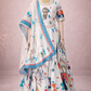 Ivory Folk Art Printed Lehenga Set with Contrast Border Dupatta