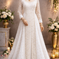 Pearl White Sequin Embroidered Cape Style Anarkali Gown