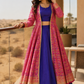 Royal Blue Lehenga Set with Pink Banarasi Style Jacket