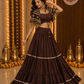 Cocoa Noor Tiered Kalidar Lehenga with Embellished Cape & Bustier