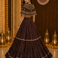 Cocoa Noor Tiered Kalidar Lehenga with Embellished Cape & Bustier
