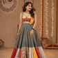 Multicolour Patchwork Panelled Lehenga with Folk-Art Blouse & Mustard Draped Dupatta