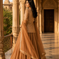 Champagne Sequin Embellished Jacket Style Lehenga Set with Border Dupatta