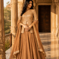 Champagne Sequin Embellished Jacket Style Lehenga Set with Border Dupatta