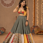 Multicolour Patchwork Panelled Lehenga with Folk-Art Blouse & Mustard Draped Dupatta