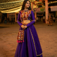 Royal Purple Mirror Work Lehenga Set with Multicolor Kutchi Embroidered Blouse