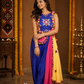Royal Blue Embellished Kurta-Palazzo Set with Multicolour Pom-Pom Dupatta