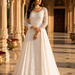 Pearl White Sequin Embroidered Cape Style Anarkali Gown