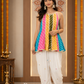 Multicolour Striped Flared Kurti with Sequin-Detailed Dhoti Pants