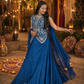 Nilambara Pushpika Anarkali Gown with Handcrafted Floral Heritage Yoke