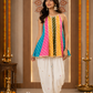 Multicolour Striped Flared Kurti with Sequin-Detailed Dhoti Pants