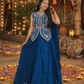 Nilambara Pushpika Anarkali Gown with Handcrafted Floral Heritage Yoke