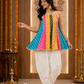 Multicolour Striped Flared Kurti with Sequin-Detailed Dhoti Pants