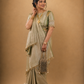 Sage Banarasi Zari Woven Saree with Heritage Jacquard Weave and Tassel Border