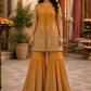 Mustard Embroidered Kurta Sharara Set