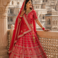Royal Crimson Bridal Lehenga with Heritage Zari Embroidery and Regal Dupatta