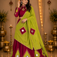 Kesarika Gulnaar Aaina Lehenga Set with Lime Draped Dupatta