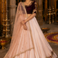 Blush Ivory Silk Lehenga Set with Wine Velvet Embroidered Blouse and Net Dupatta