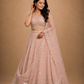 Blush Pink Embroidered Lehenga with Sequin-Embellished Blouse & Sheer Dupatta