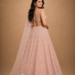 Blush Pink Embroidered Lehenga with Sequin-Embellished Blouse & Sheer Dupatta