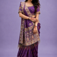 Royal Purple Heritage Saree with Intricate Woven Pallu