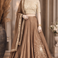 Mocha Embroidered Lehenga Set with Pearl Detailed Blouse
