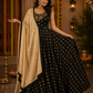 Black and Gold Embroidered Lehenga Set with Floral Jacquard Dupatta