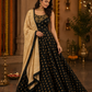 Black and Gold Embroidered Lehenga Set with Floral Jacquard Dupatta