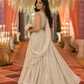 Ivory Embroidered Lehenga with Textured Blouse & Draped Dupatta
