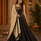 Black and Gold Embroidered Lehenga Set with Floral Jacquard Dupatta