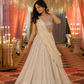 Ivory Embroidered Lehenga with Textured Blouse & Draped Dupatta
