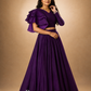 Royal Amethyst Ruffle Blouse with Flowing Purple Embroidered Lehenga